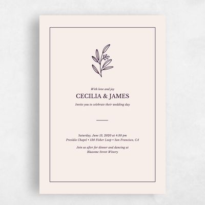 Eggplant, Purple Wedding Invitation - Norcross Stamp
