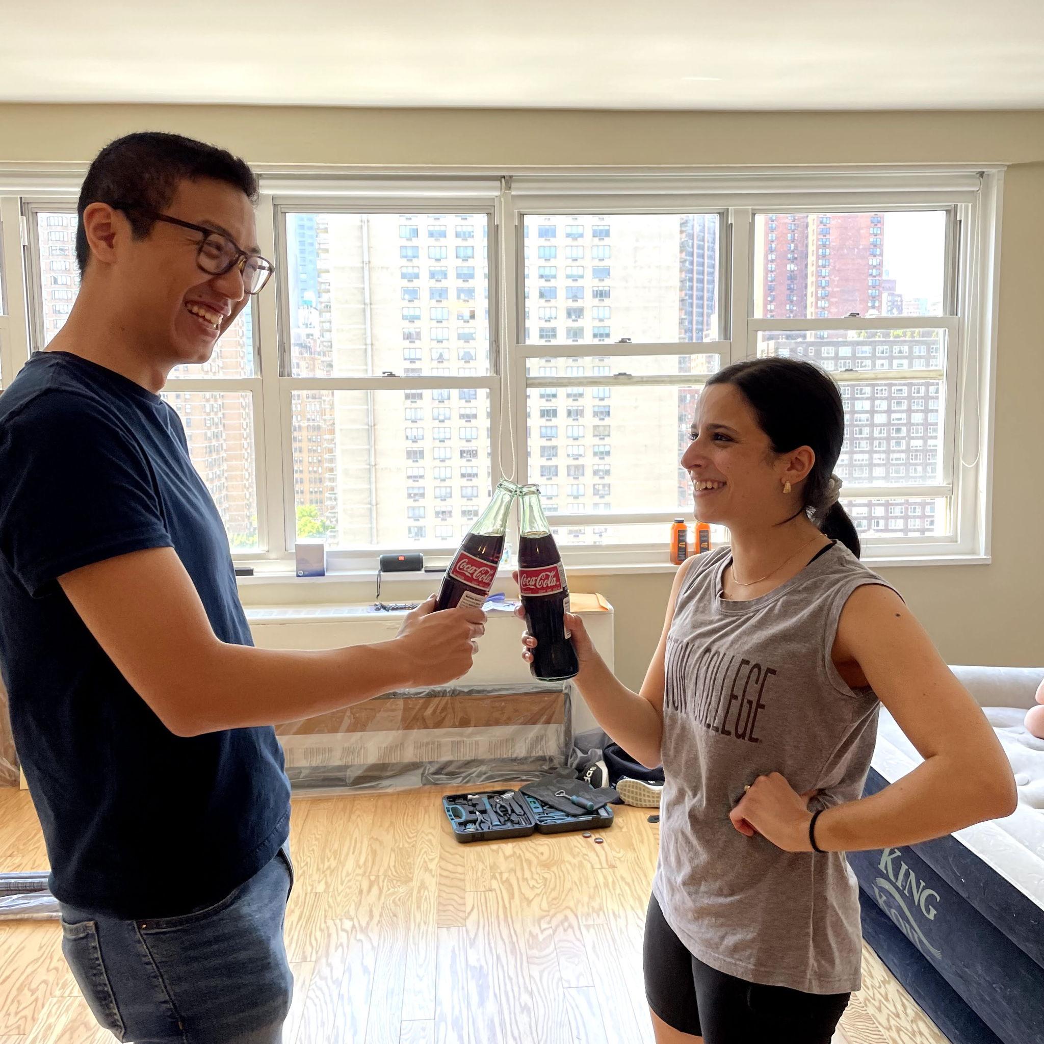 Greg moving Katherine into her first NYC apartment, 2021