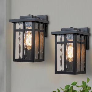 C Cattleya 2 -Pack 1 -Light 10-in H Matte Black Hardwired Outdoor Wall Light