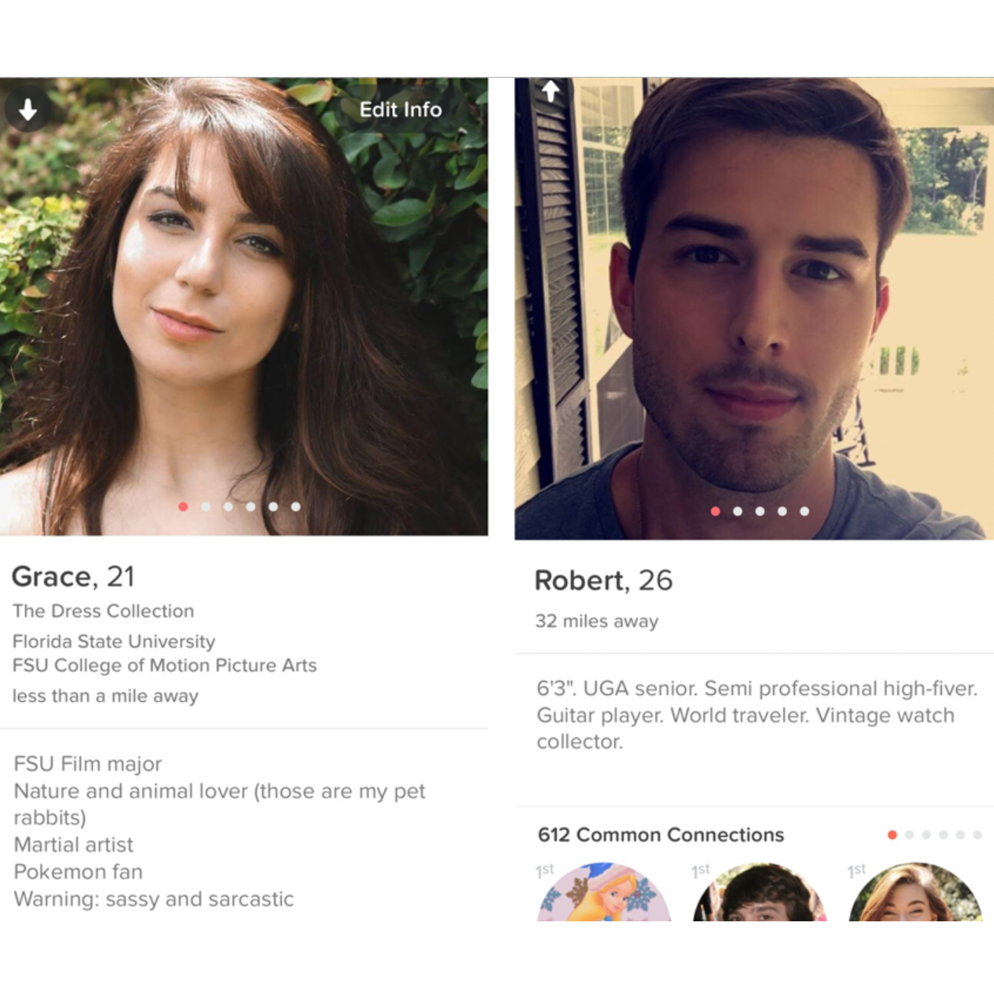 Like classic, romantic millennials do today, Grace and Rob found each other on Tinder (June 2016)