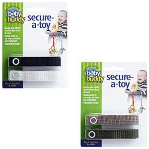 Baby Buddy Secure-A-Toy, Safety Strap Secures Toys, Teether, or Pacifiers to Strollers, Highchairs, Car Seats—Adjustable Length to...