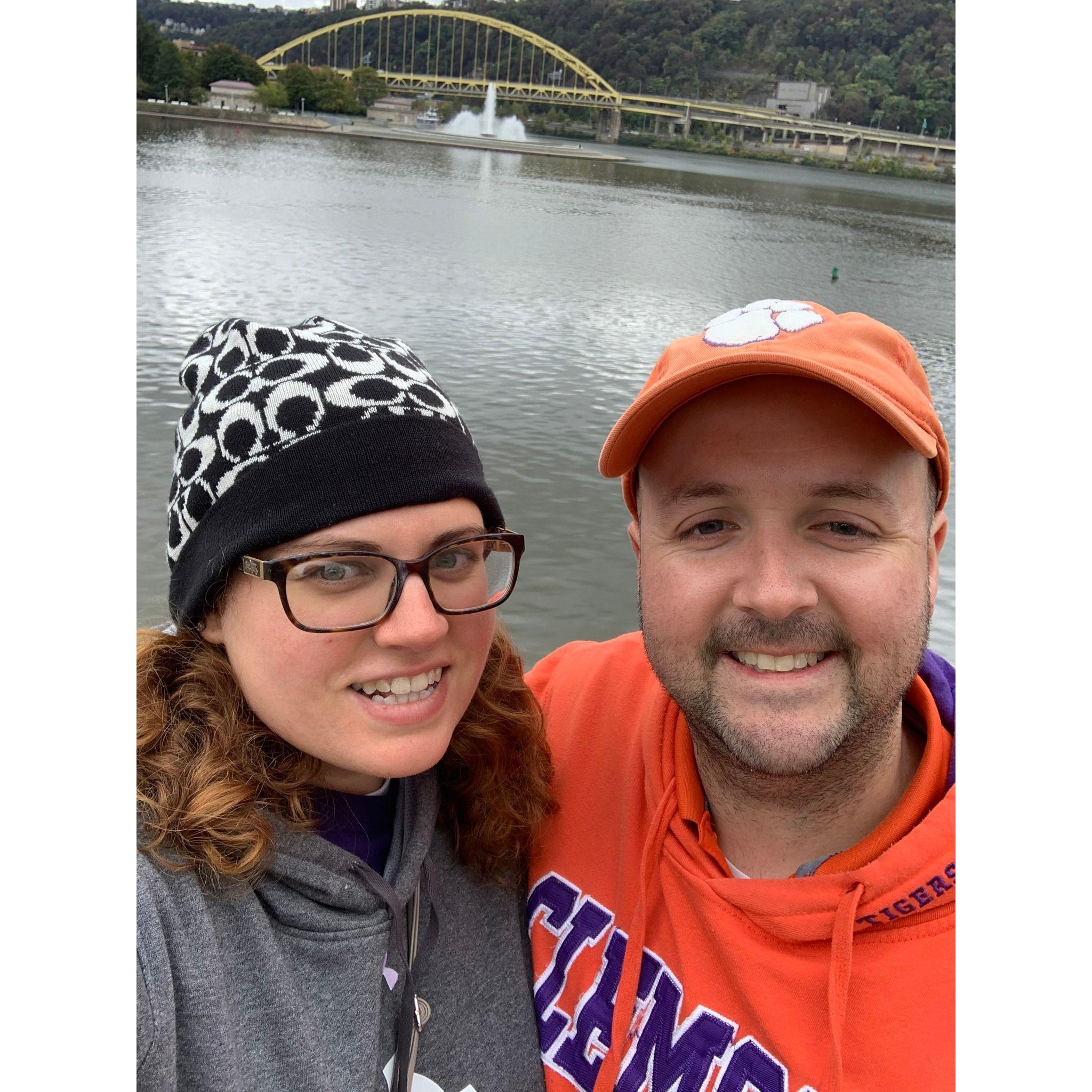 Our first Clemson Football game together in Pittsburgh!