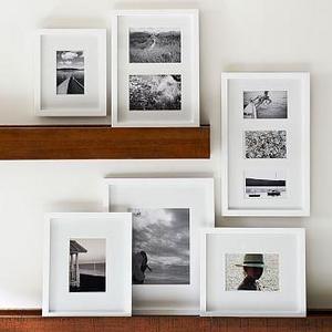 Set of 10 Black Wood Gallery in a Box Frames