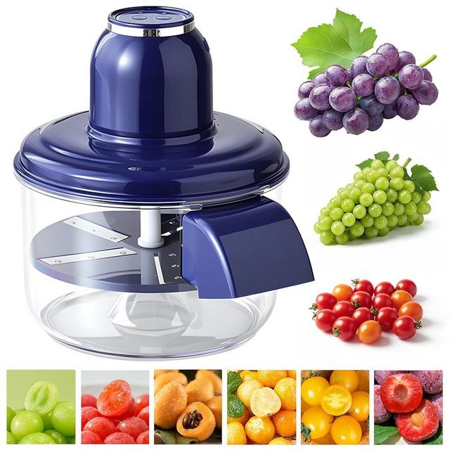 Electric Grape Peeler Machine, Automatic Garlic & Cherry Tomato Skin Remover for Small Fruits, Rechargeable USB, 20-Second Quick Peel, Detachable Bowl, Non-Slip Base, Home Kitchen (Blue)