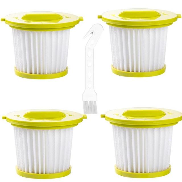 Hepa Filter Compatible With Ryobi PCL700 PCL704 CL705(Including PLC704K,PLC705K,PLC705B) 18V ONE+ PERFORMANCE HAND VACUUM Reusable Filter Set(4 Filters+1 Cleaning Brush)