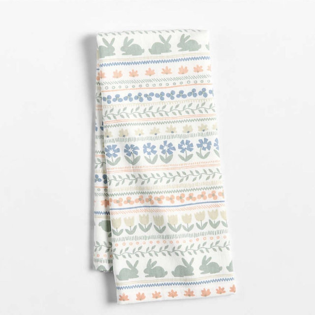 Easter Fair Isle Printed Organic Cotton Kitchen Dish Towel