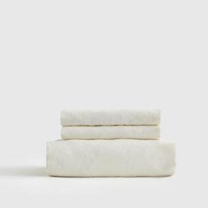European Linen Fitted Sheet Set in Ivory