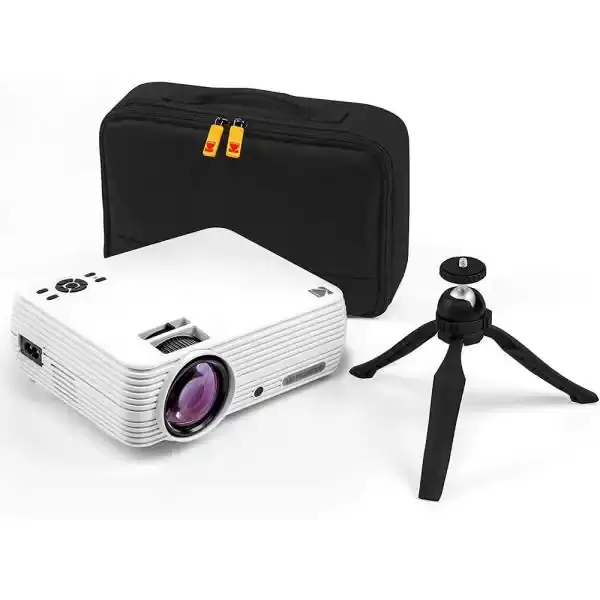 GREAT GROUP GIFT- FLIK X4 800 x 480 LCD Home Theater Projector System with 100 Lumens -Tripod and Case Included -Projects Up to 150 in.