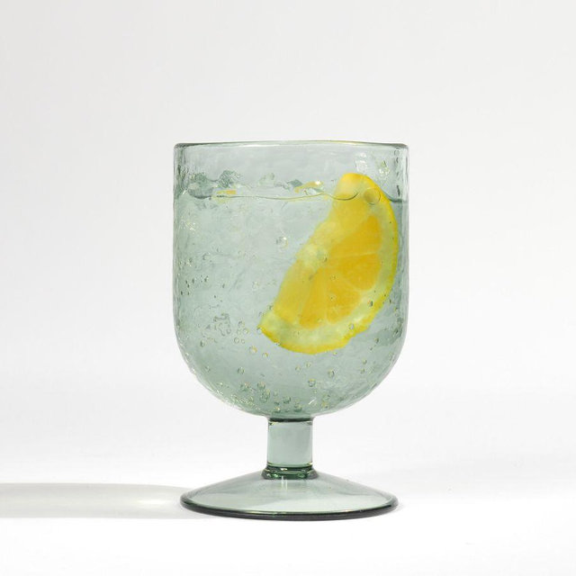 Hammered Outdoor Short Goblet, Single - Mist Blue