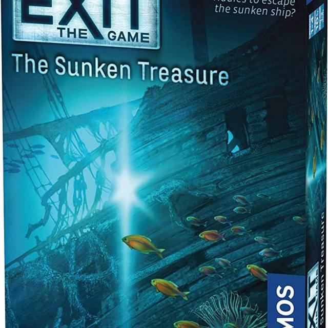 Exit: The Sunken Treasure | Exit: The Game - A Kosmos Game | Family-Friendly, Card-Based At-Home Escape Room Experience for 1 To 4 Players, Ages 10+