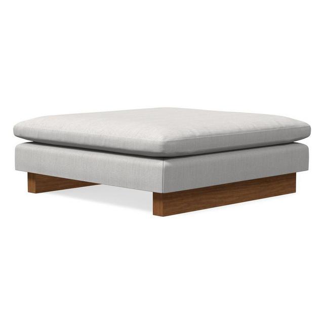 Harmony XL Ottoman, Down Blend, Performance Basket Slub, Frost Gray, Dark Walnut