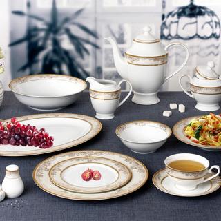 Chloe 57-Piece New Bone China Dinnerware Set, Service for 8