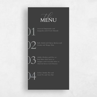 Black Wedding Menu - Damon