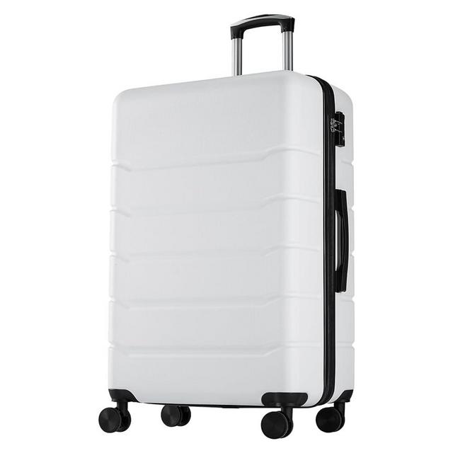 OLIXIS 28 Inch Luggage, Hardside Checked Suitcase with Spinner Wheels, Lightweight ABS Hard Shell Travel Luggage, TSA Approved Lock, Expandable Large Suitcase for Business & Travel–White