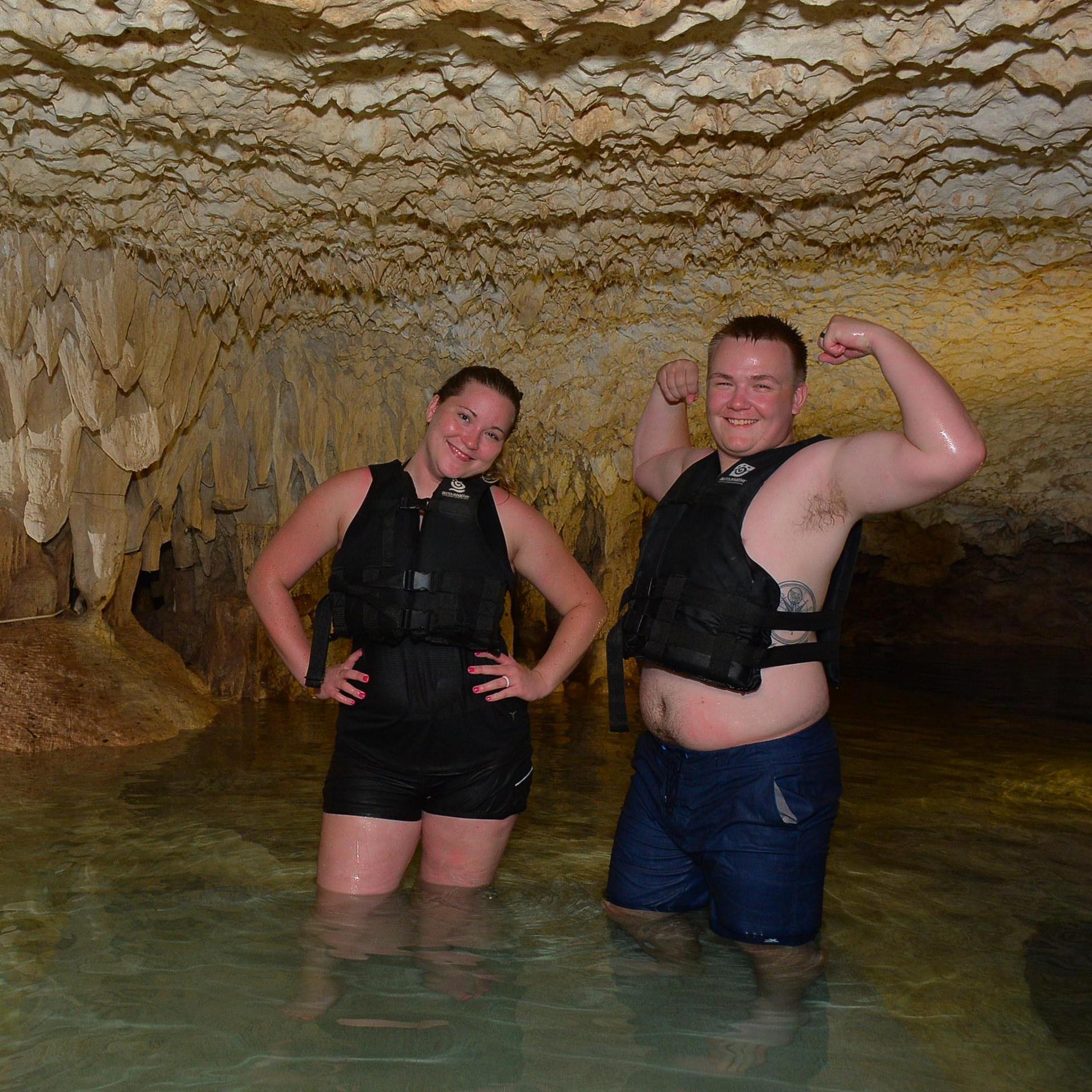 Exploring caves in Cancun!