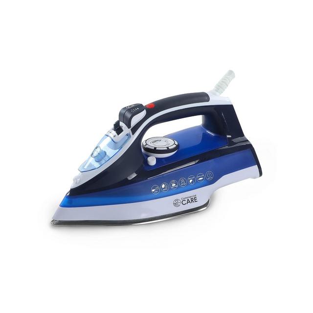 Steam Iron, 1500 Watts Steamer for Clothes, Self-Cleaning Portable Iron, Blue