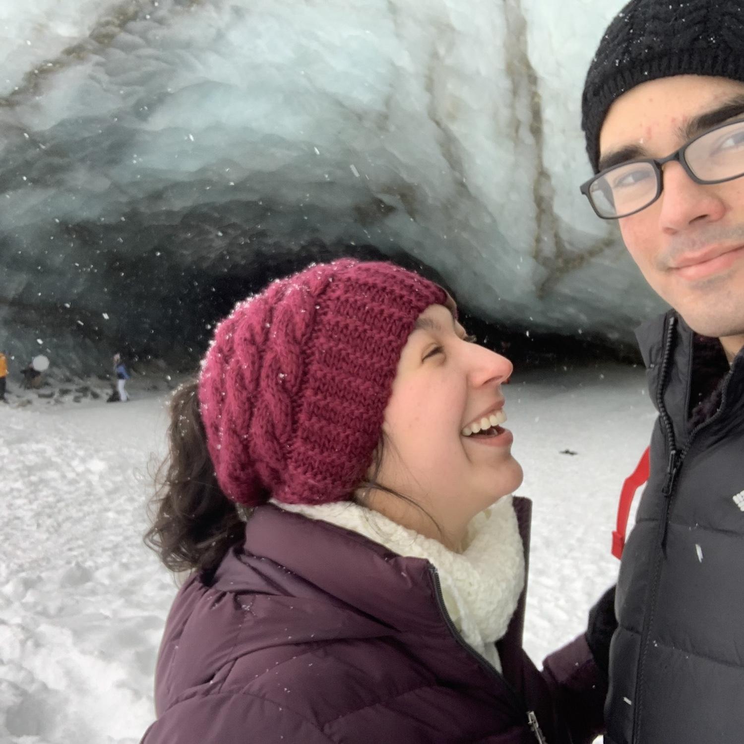 Austin always makes Anna’s dreams come true. Especially when it means hiking to a Caster Glacier Cave during a winter storm for her birthday