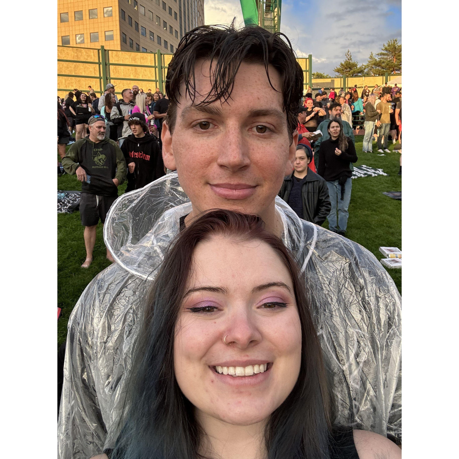 Rock concert at Fiddler's Green - it POURED rain!
