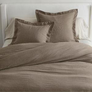 Belgian Linen Duvet Cover- (Cafe Noir, King)