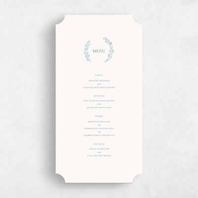 Blue Ticket Wedding Menu - Merrion