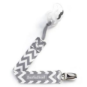 BooginHead® PaciGrip in Grey/White Chevron