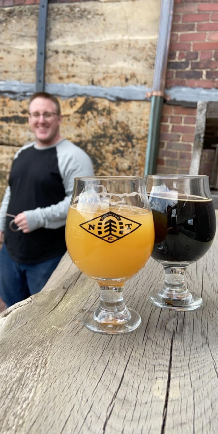 Connor's favorite beer spot. New Trail Brewery in Williamsport, PA (Let it be known, I (Jori) kicked his butt in the ring toss game).