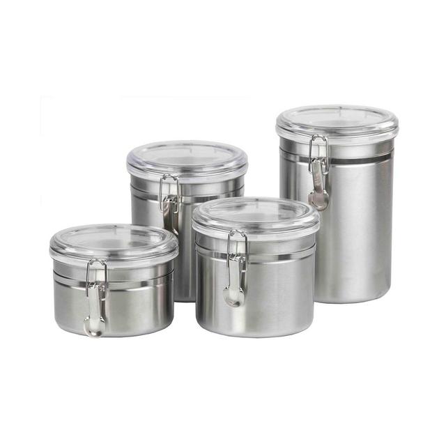 Home Basics Stainless Steel 4-Pc. Canister Set