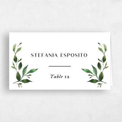 White Simple Wedding Place Card - Madilou