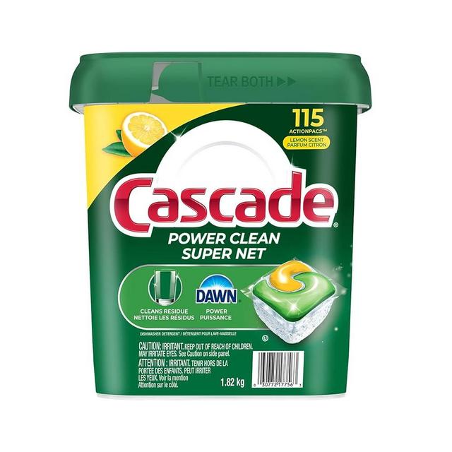 Cascade Power Clean Dishwasher Detergent ActionPacs, 115-count