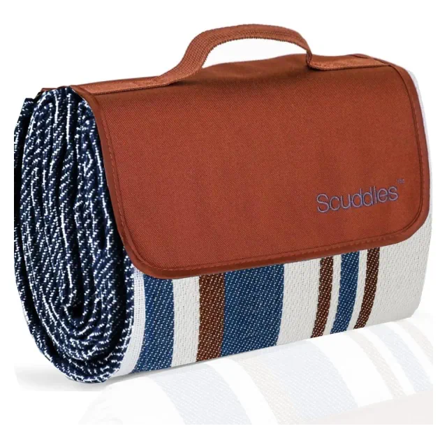 SCUDDLES Picnic Blanket Extra Large, 3-Layer Waterproof, Carry Strap - SCPRBL75