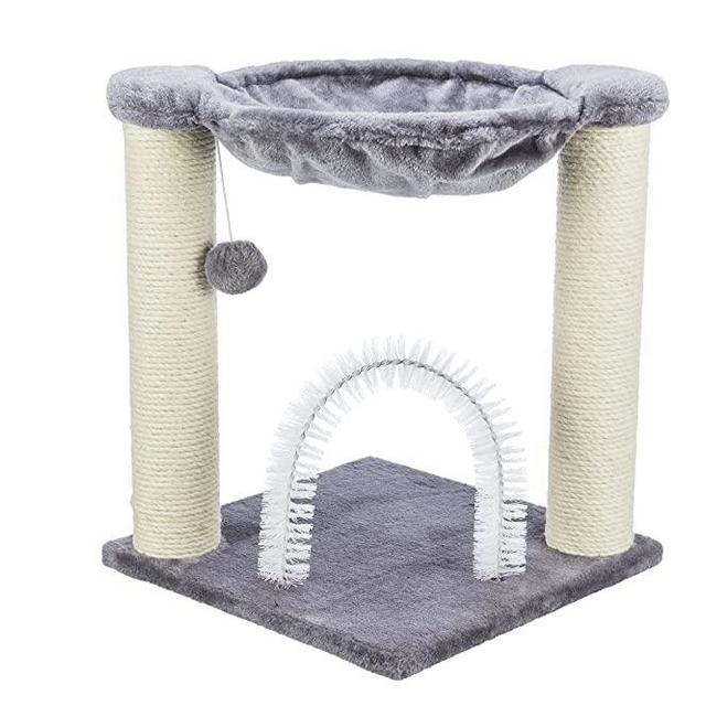 TRIXIE Baza Scratching Posts with Hammock | Sisal Scratching Post | Cat Toy on String