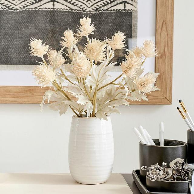 Dried Thistle Arrangement in Ceramic Vase