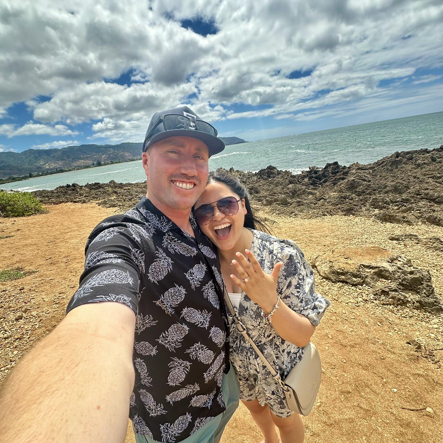 On August 3, 2025, we got engaged in Hawaii at the most beautiful location. Graham thoughtfully planned it with help from Alexis’s family. It truly couldn’t have been more perfect and special!