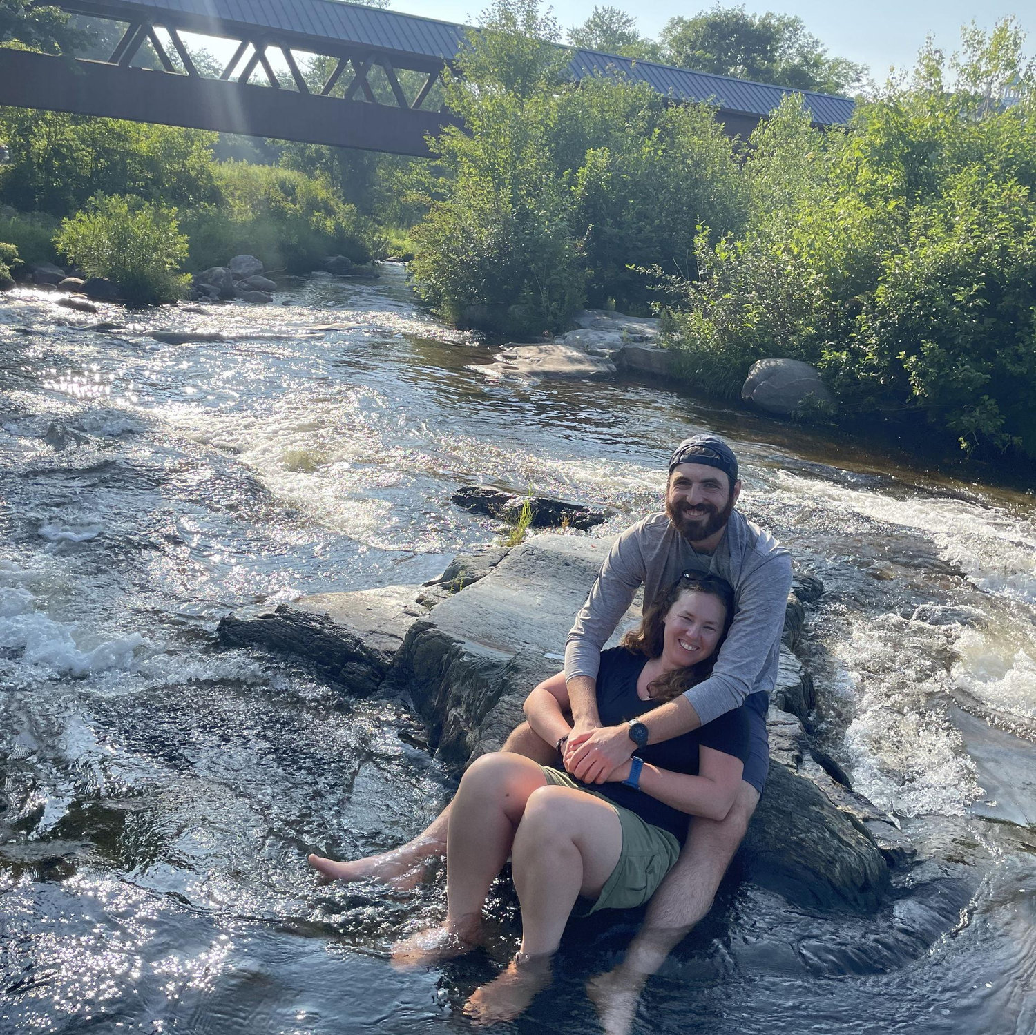 In the Ammonoosuc River near our favorite brewery, Schillings