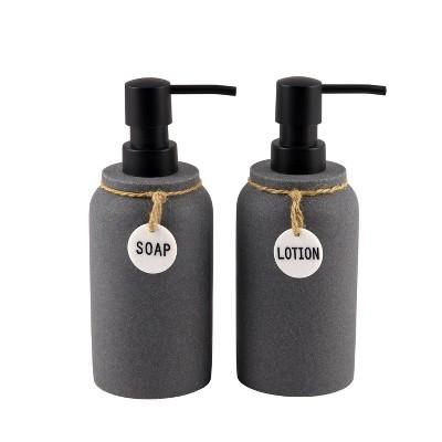 2pc Eton Lotion Pump Set Dark Gray