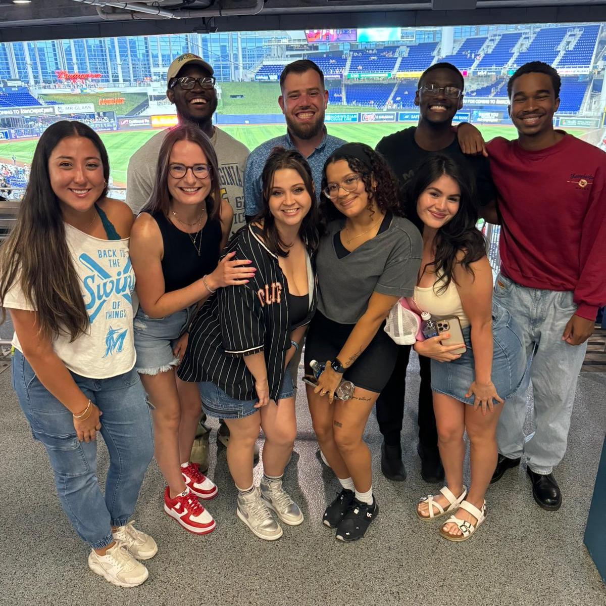Our first photo together, at the Marlins game where it all began!