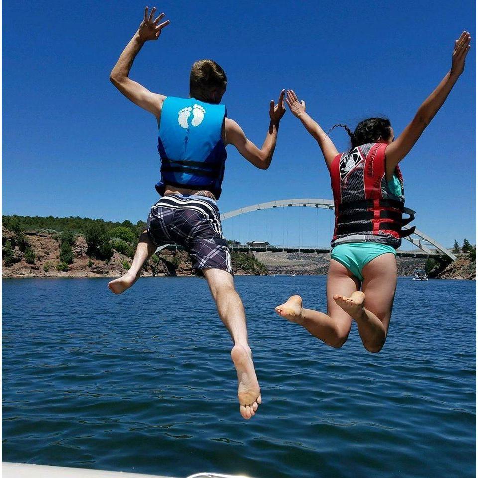 Jumping off a boat into the frigid waters of flaming gorge.