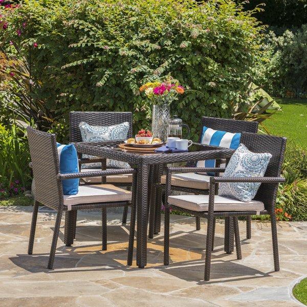 Brooklet 5 Piece Dining Set with Cushions