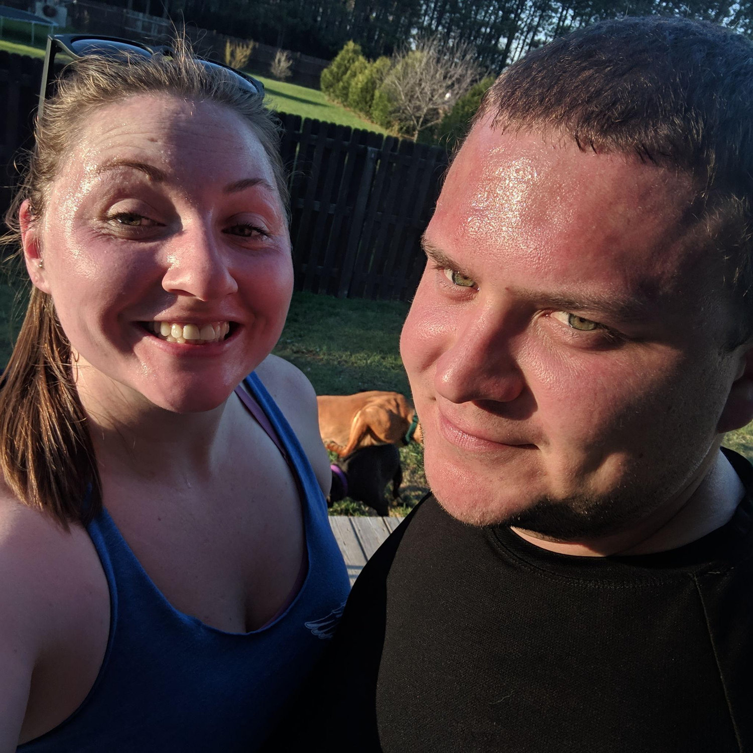 "we love running" faces