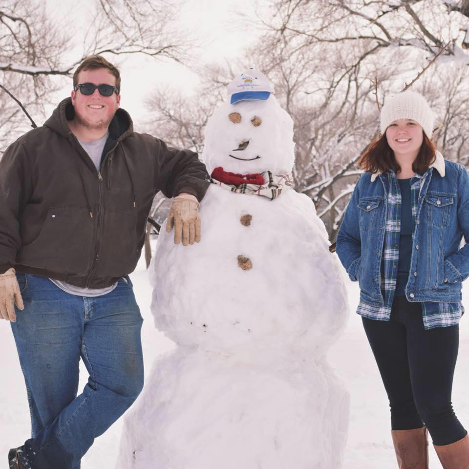 Us and our snowman, Lubbock 2018.