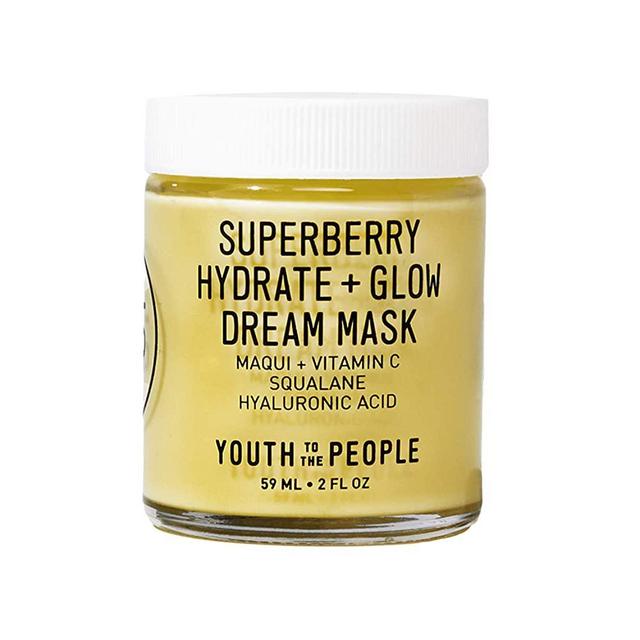 Youth To The People Superberry Hydrate + Glow Dream Mask - Hydrating Vegan Face Mask with Hyaluronic Acid + Antioxidant Vitamin C for Skin Glow - Anti-Aging Overnight Treatment - Clean Beauty (2oz)