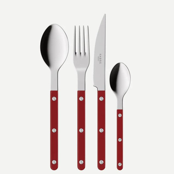 Bistrot Solid, Burgundy - 4 pieces cutlery set