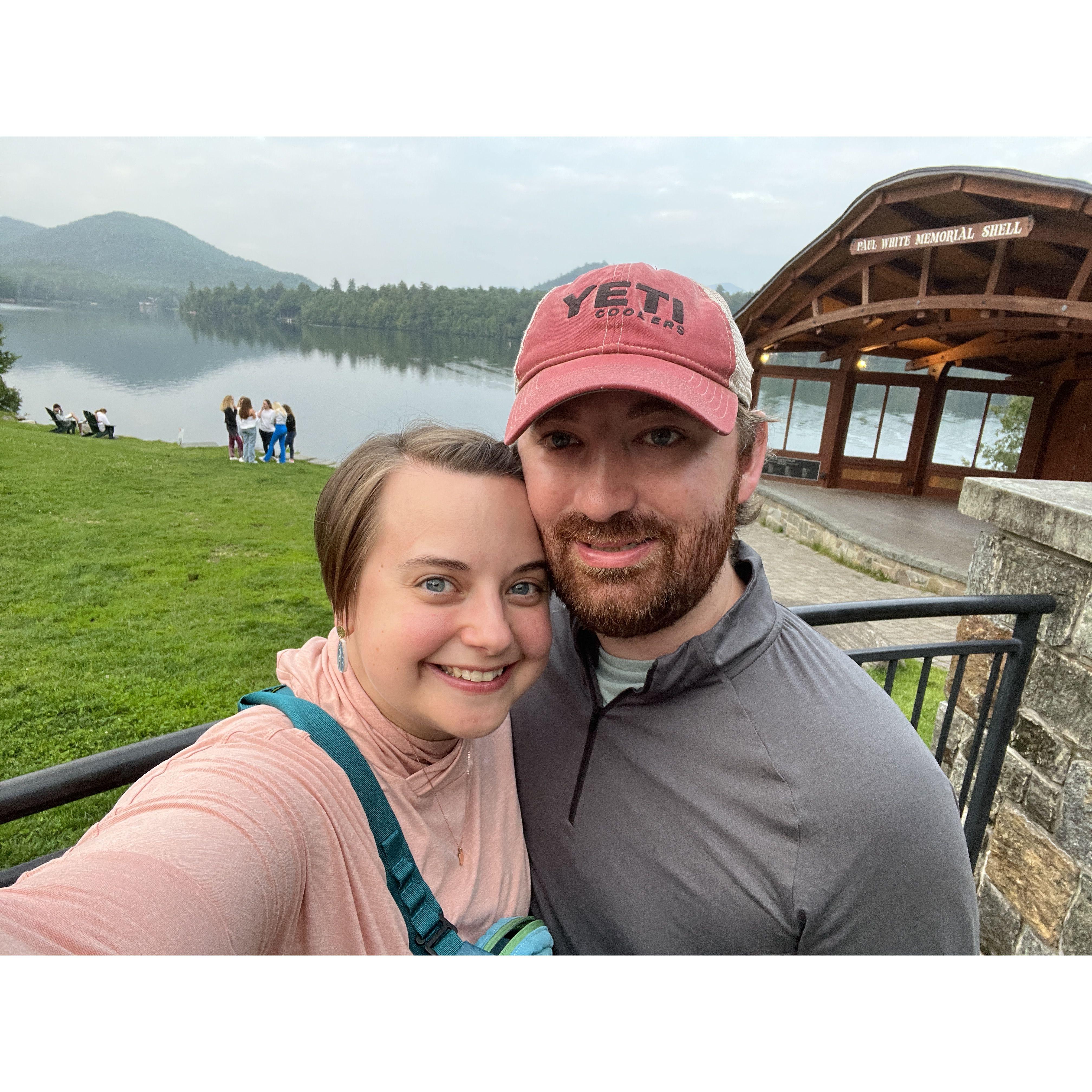 Lake Placid has always been a favorite spot of ours to visit! We take a picture over looking the park every time.