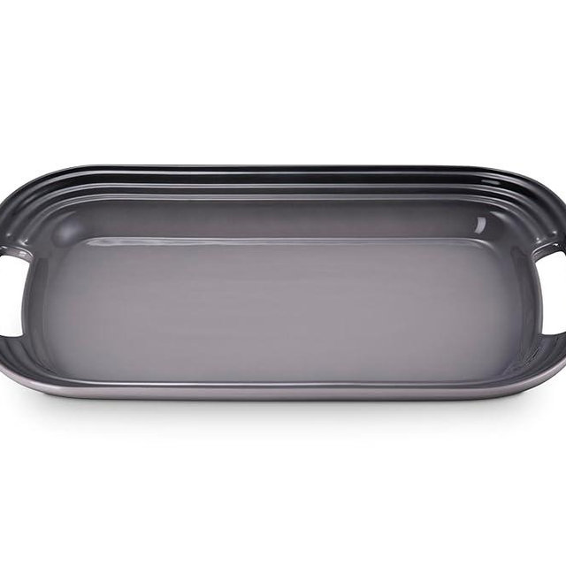 Le Creuset Stoneware Serving Platter, 14 in., Oyster