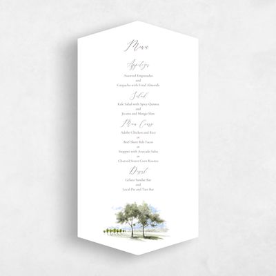 White Diamond Wedding Menu - Rieden