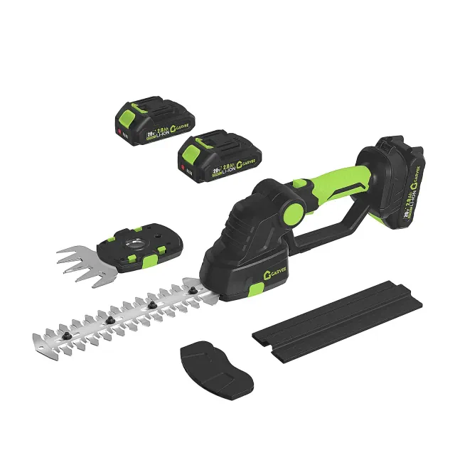 21V Cordless 2-in-1 Hedge Trimmer & Grass Shear, Lightweight PP & Metal Body, for Quick Yard Cleanup