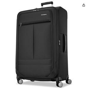 Samsonite Soft-Sided 29-Inch Lightweight Large Checked Expandable Element Suitcase: Durable, 360° Spinner Wheels, Adjustable Telescopic Handle, 2 Front & 1 Side Pocket- Black