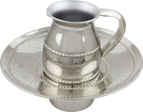 Nickel Plated Mayim Achronim Set - ZionJudaica.com