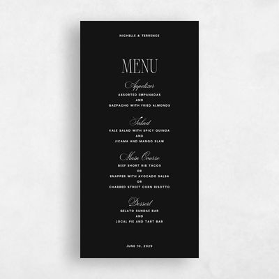 Black Wedding Menu - Solange