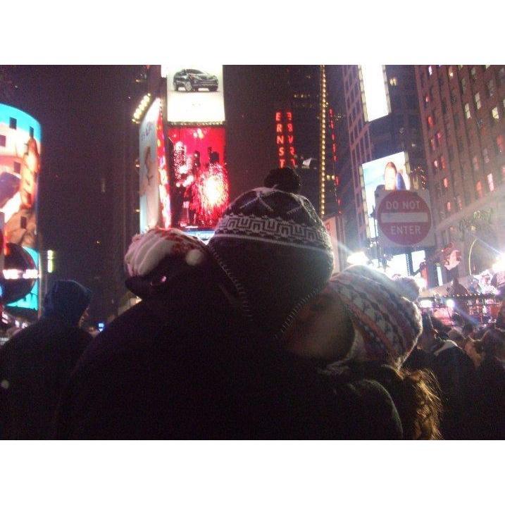 Ringing in NYE in Times Square in 2010, which we went to with Chris's family.